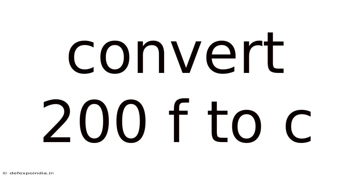 Convert 200 F To C