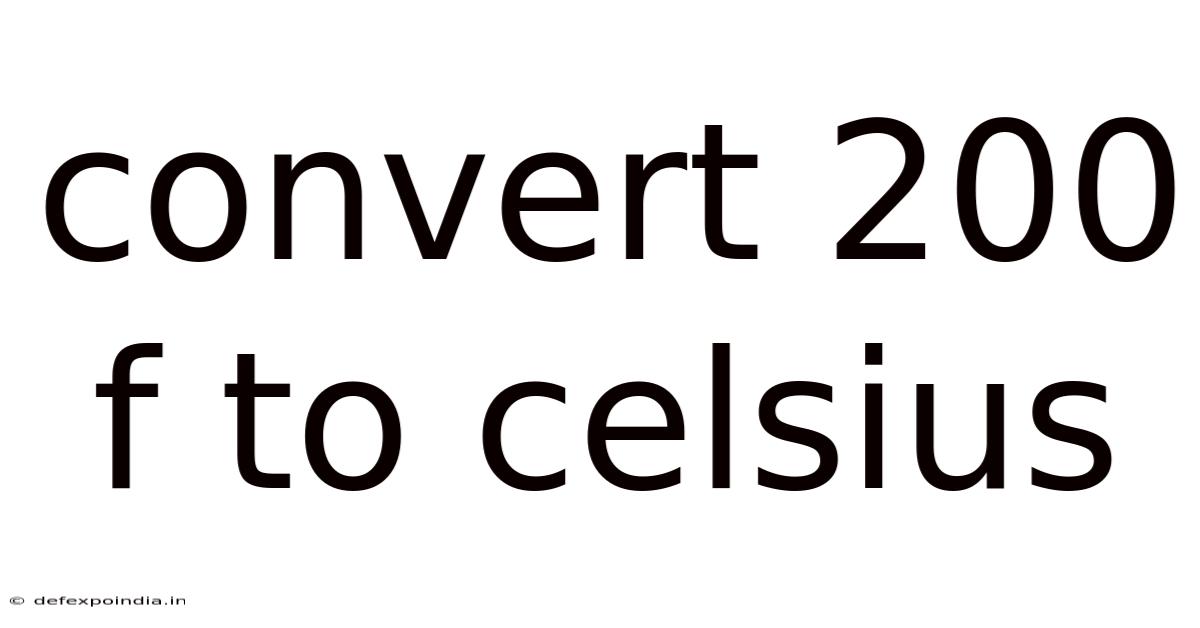 Convert 200 F To Celsius