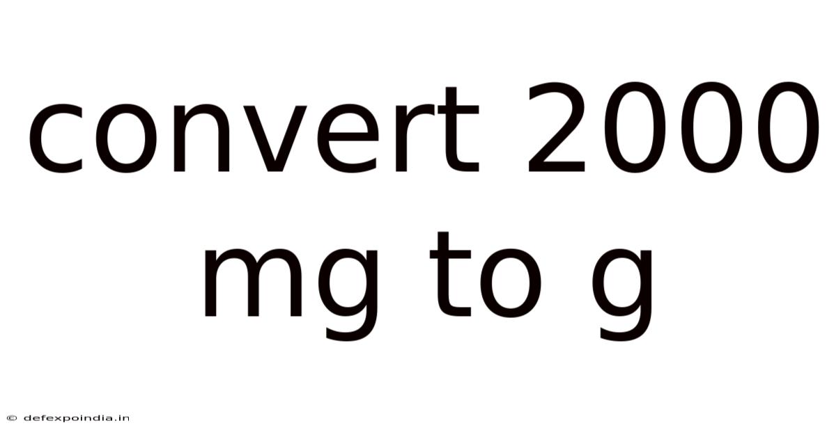 Convert 2000 Mg To G