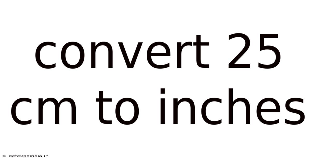 Convert 25 Cm To Inches