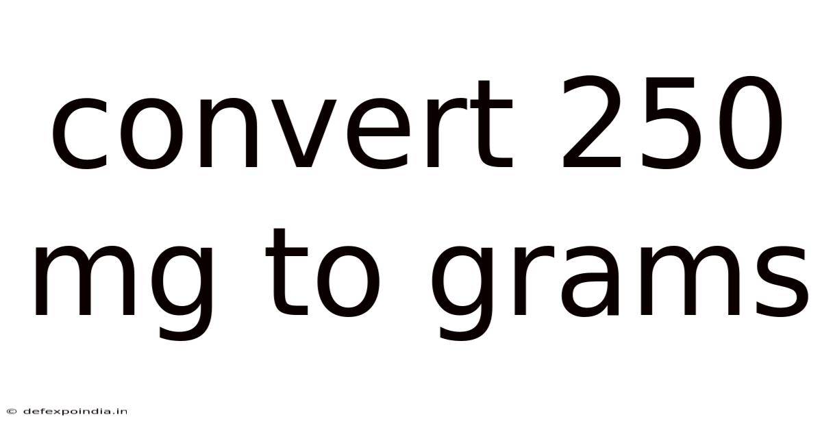 Convert 250 Mg To Grams