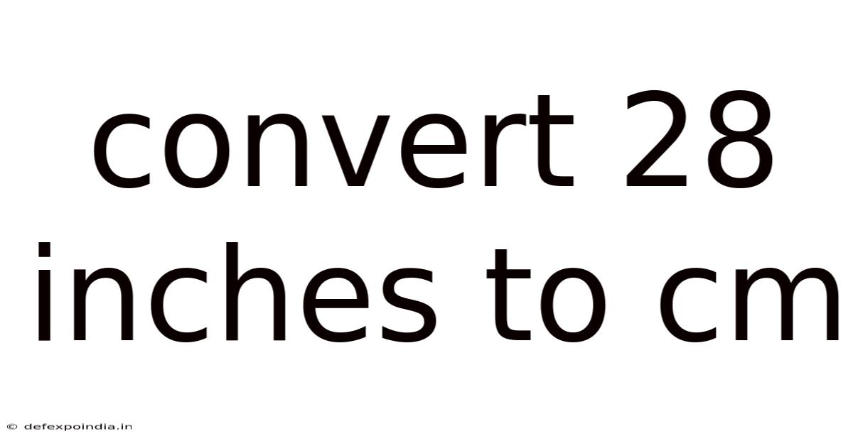 Convert 28 Inches To Cm