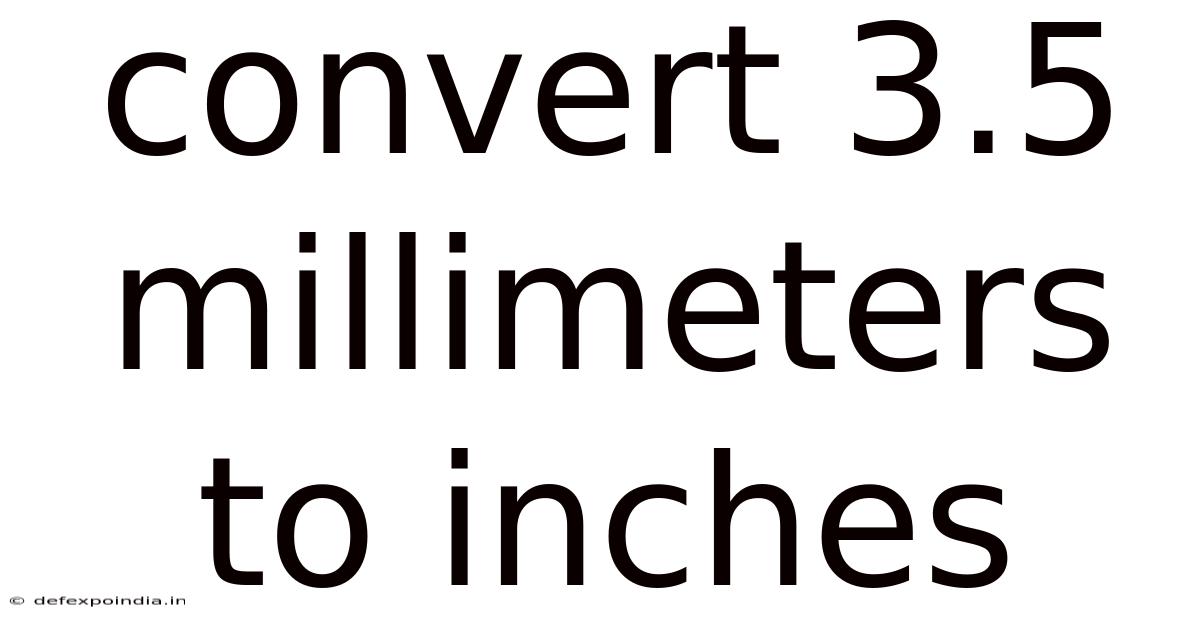 Convert 3.5 Millimeters To Inches