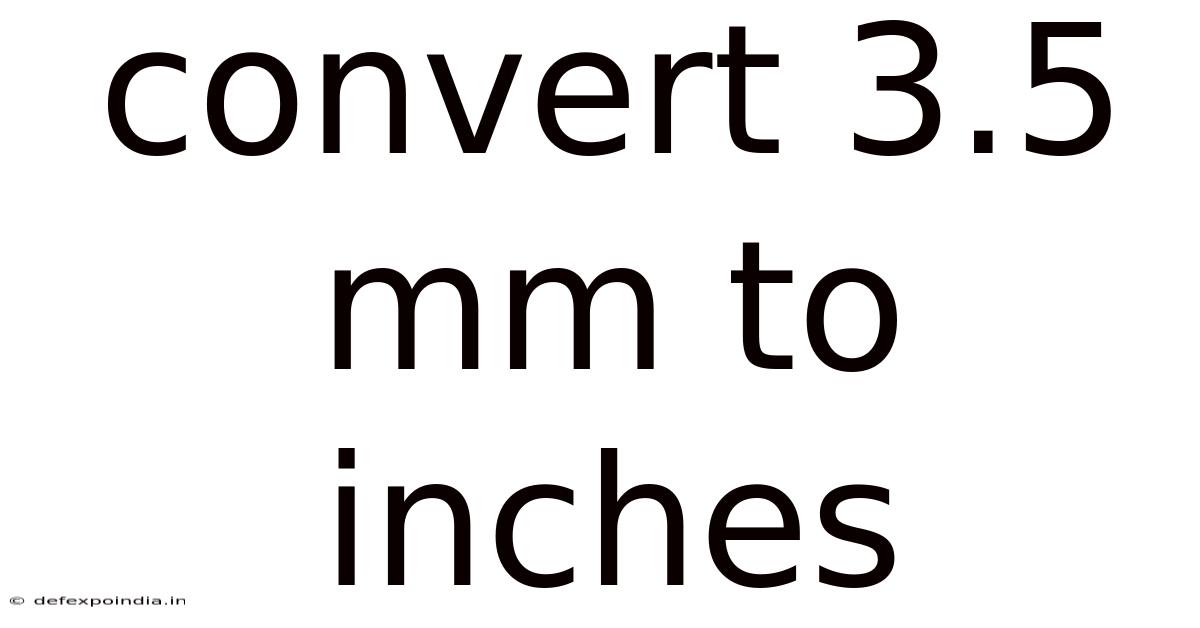 Convert 3.5 Mm To Inches