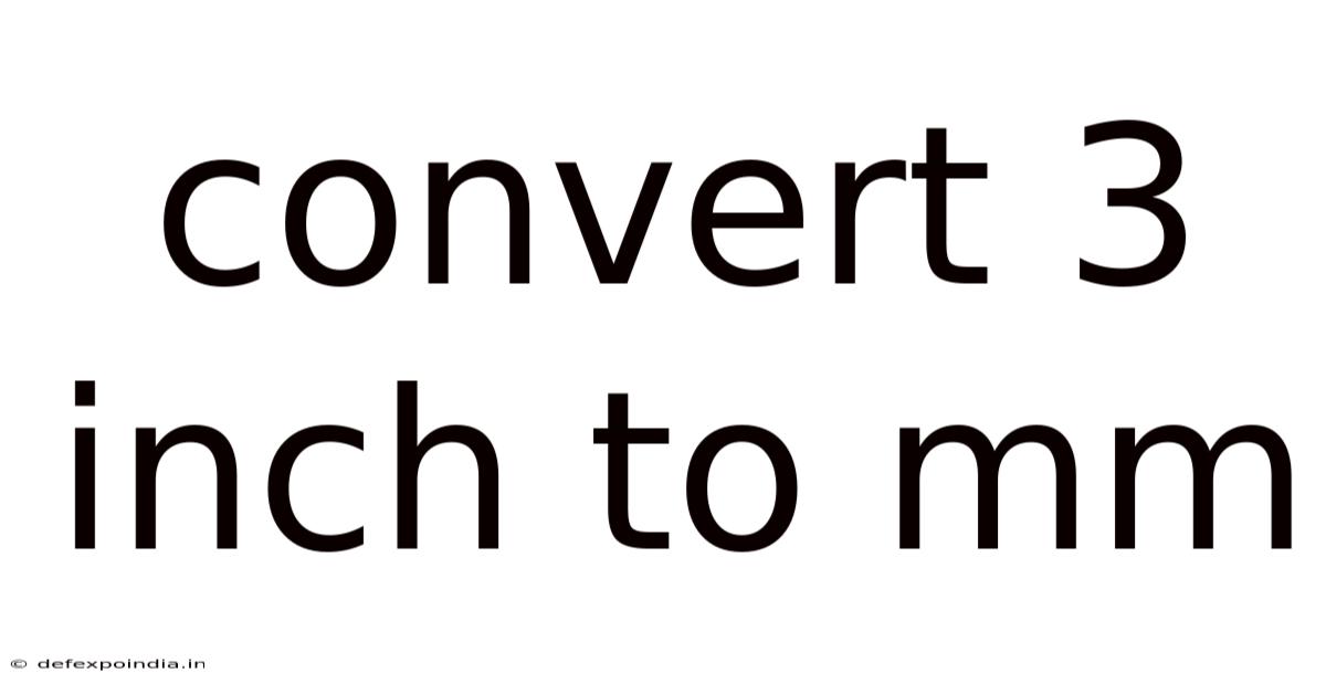 Convert 3 Inch To Mm