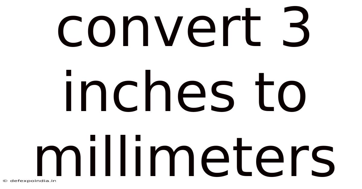 Convert 3 Inches To Millimeters