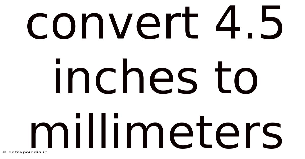 Convert 4.5 Inches To Millimeters