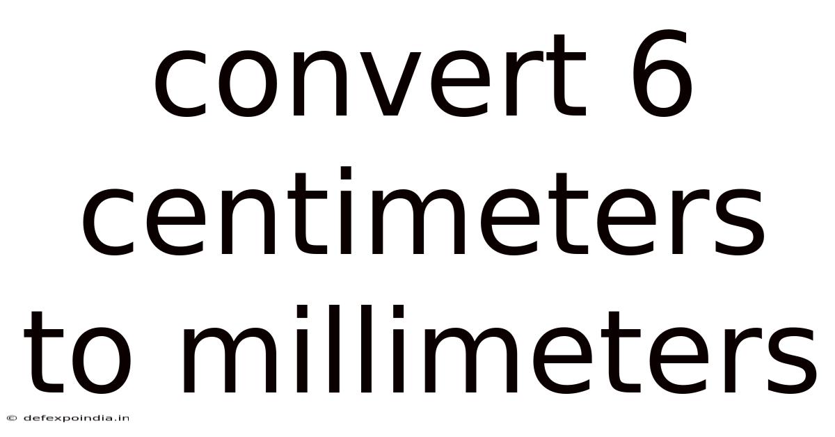 Convert 6 Centimeters To Millimeters