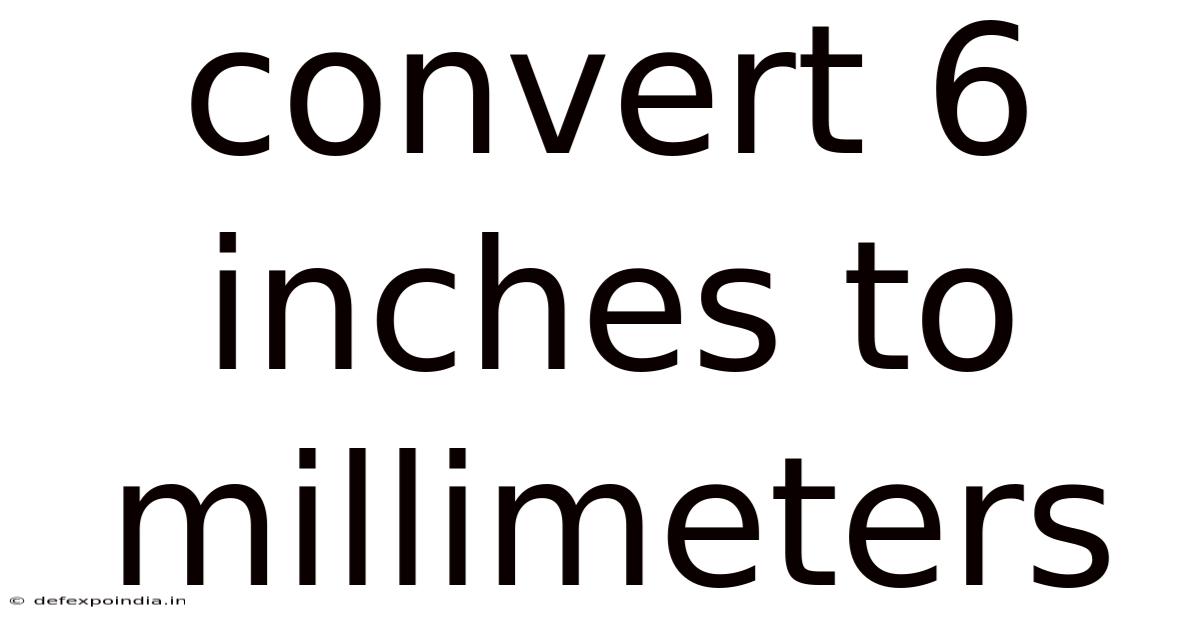 Convert 6 Inches To Millimeters