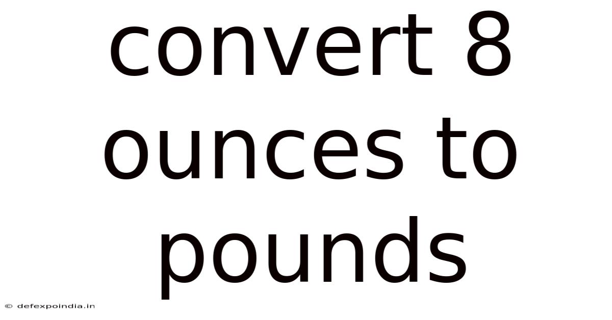 Convert 8 Ounces To Pounds