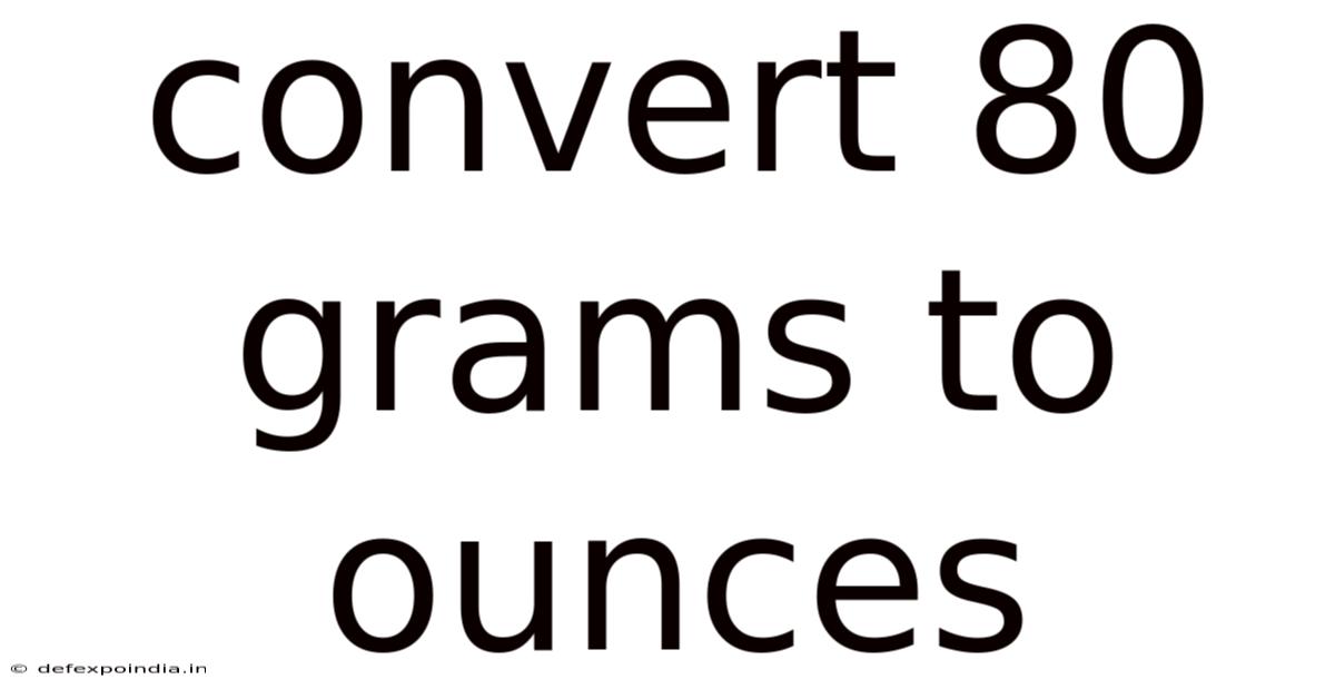 Convert 80 Grams To Ounces