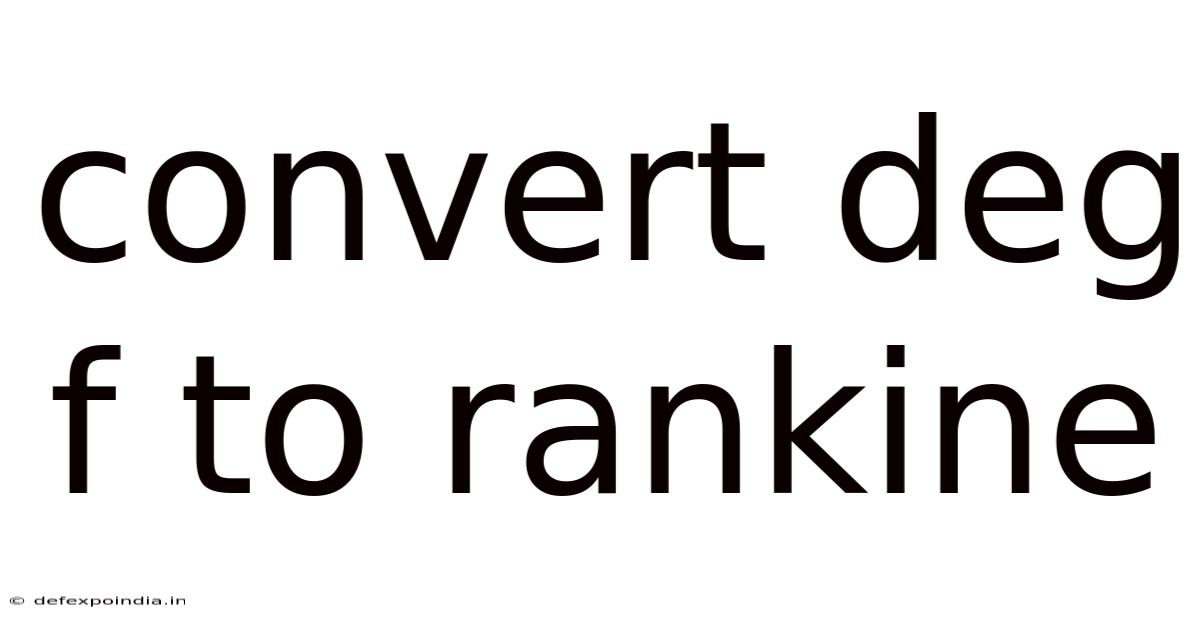 Convert Deg F To Rankine