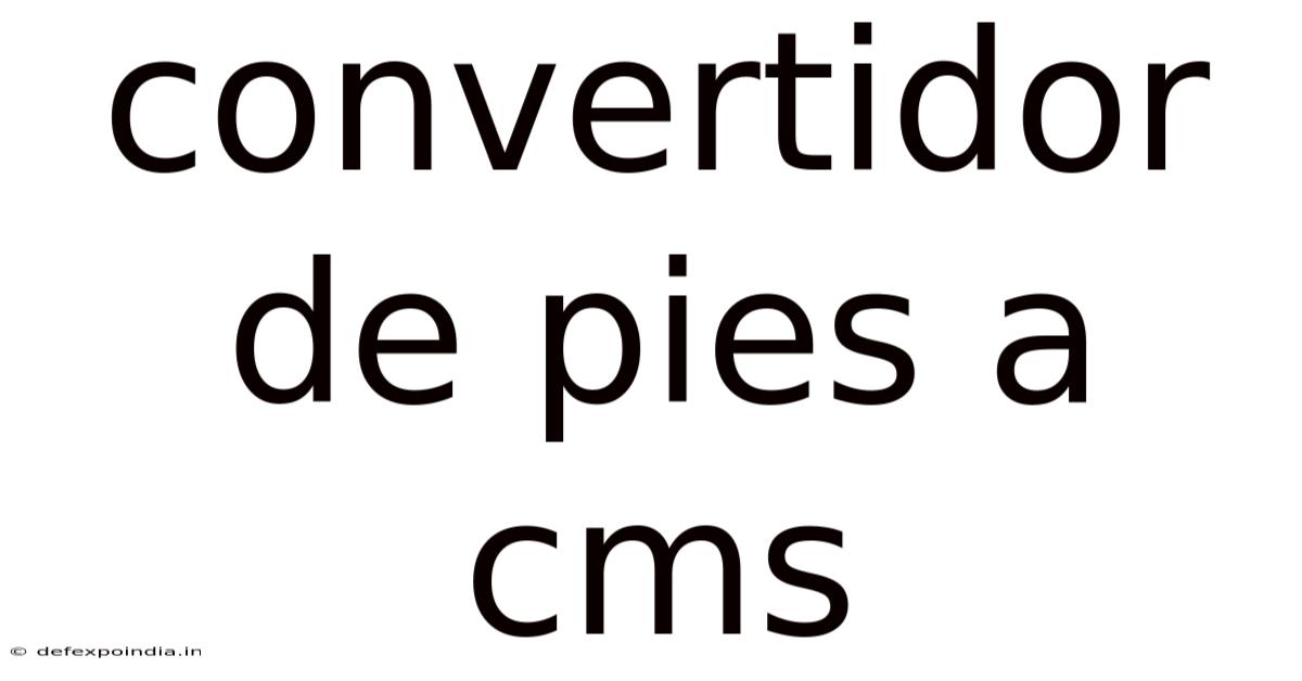 Convertidor De Pies A Cms