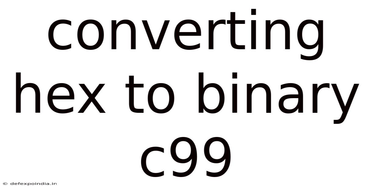 Converting Hex To Binary C99