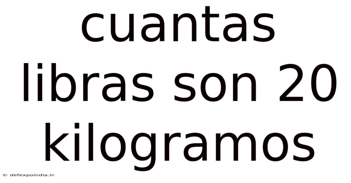 Cuantas Libras Son 20 Kilogramos