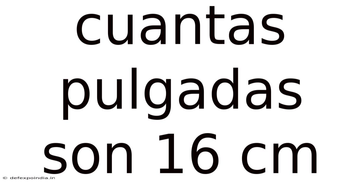 Cuantas Pulgadas Son 16 Cm