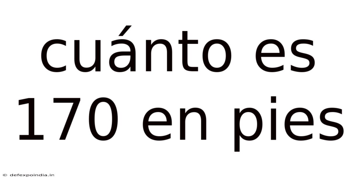 Cuánto Es 170 En Pies