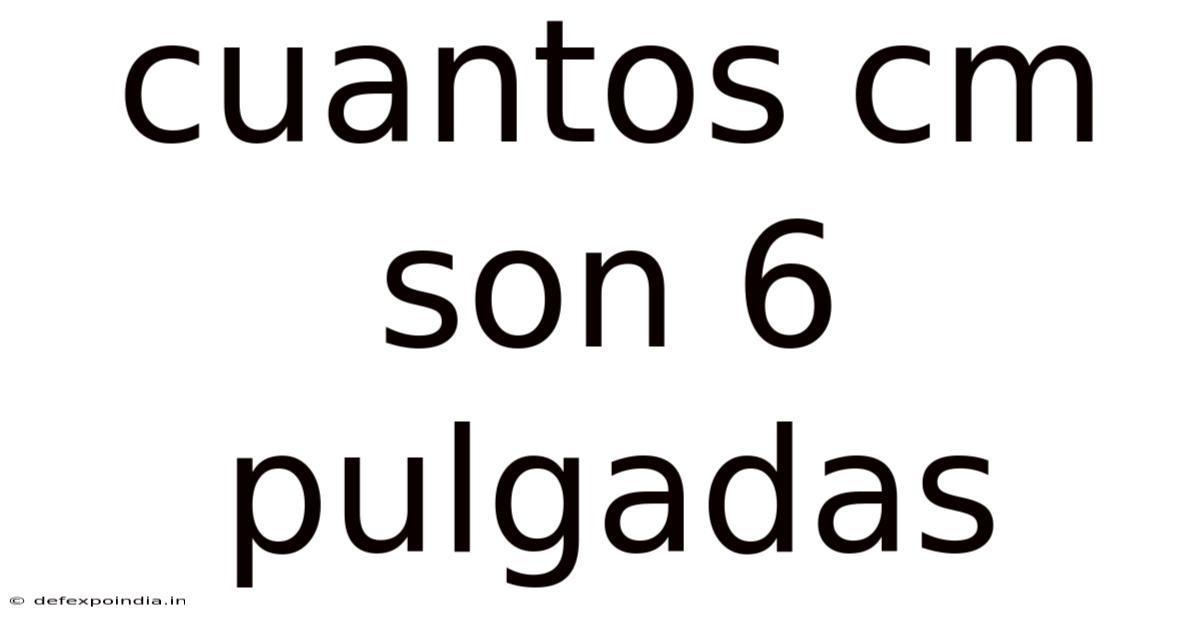 Cuantos Cm Son 6 Pulgadas