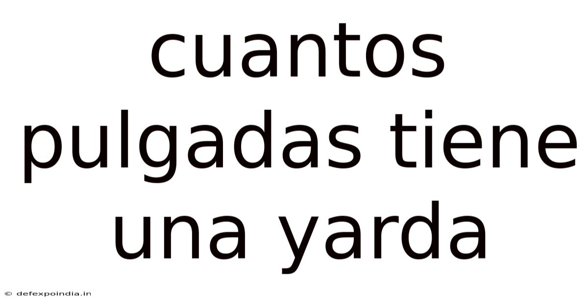 Cuantos Pulgadas Tiene Una Yarda