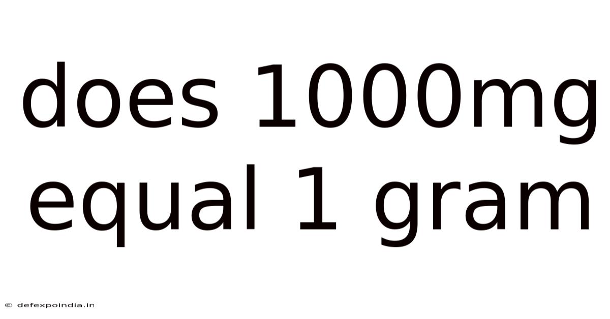 Does 1000mg Equal 1 Gram