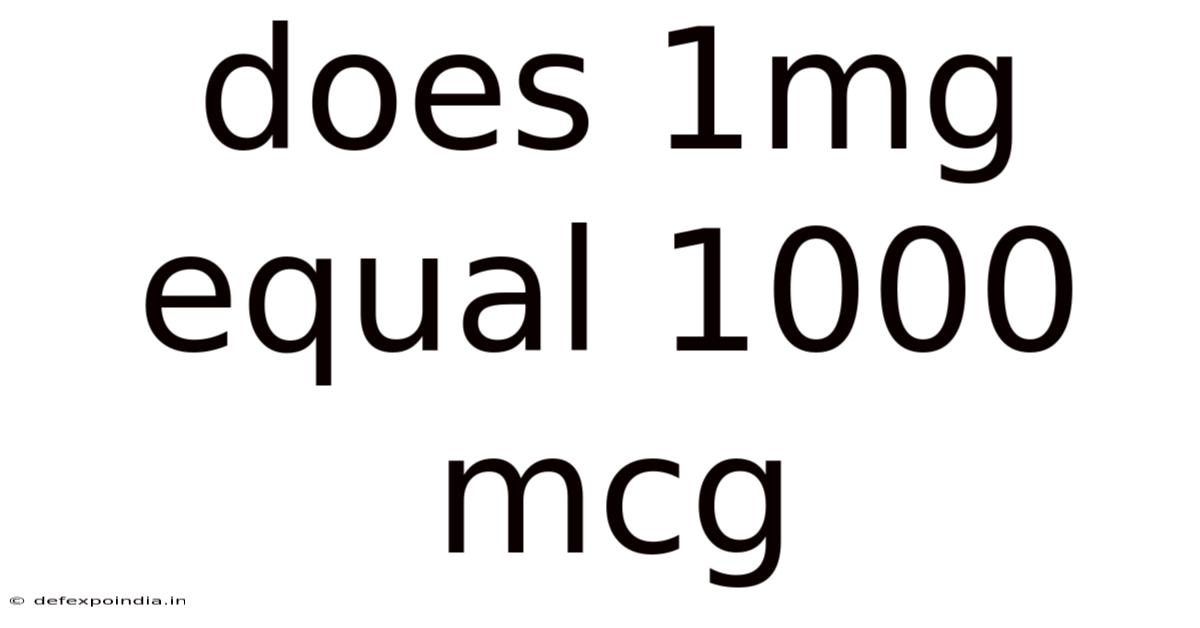 Does 1mg Equal 1000 Mcg