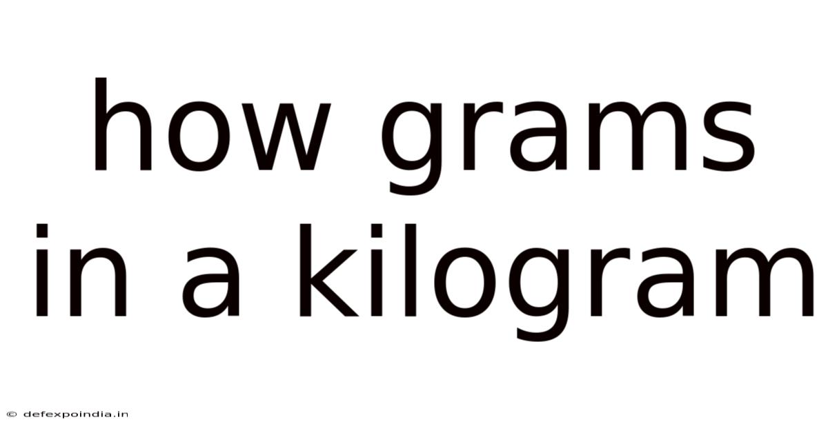 How Grams In A Kilogram
