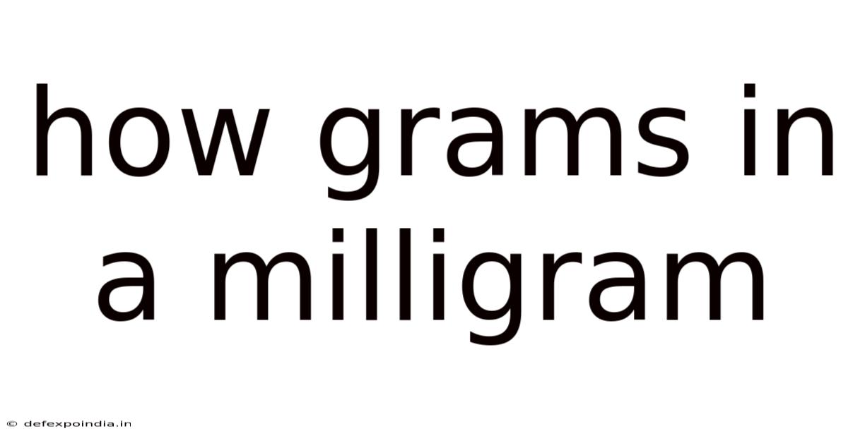 How Grams In A Milligram