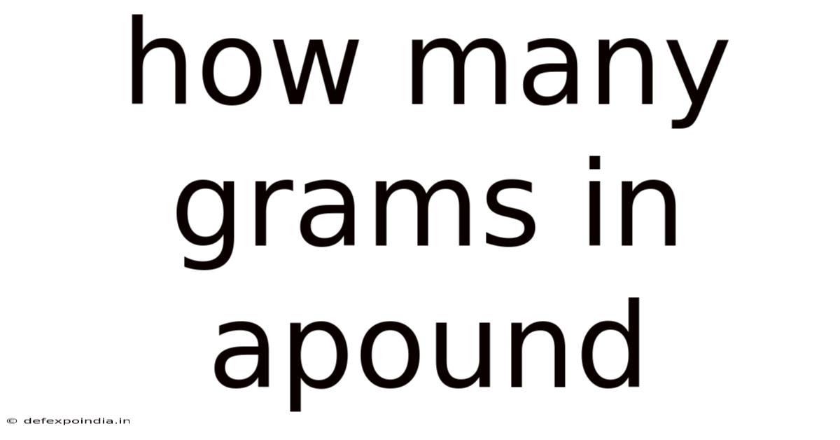 How Many Grams In Apound