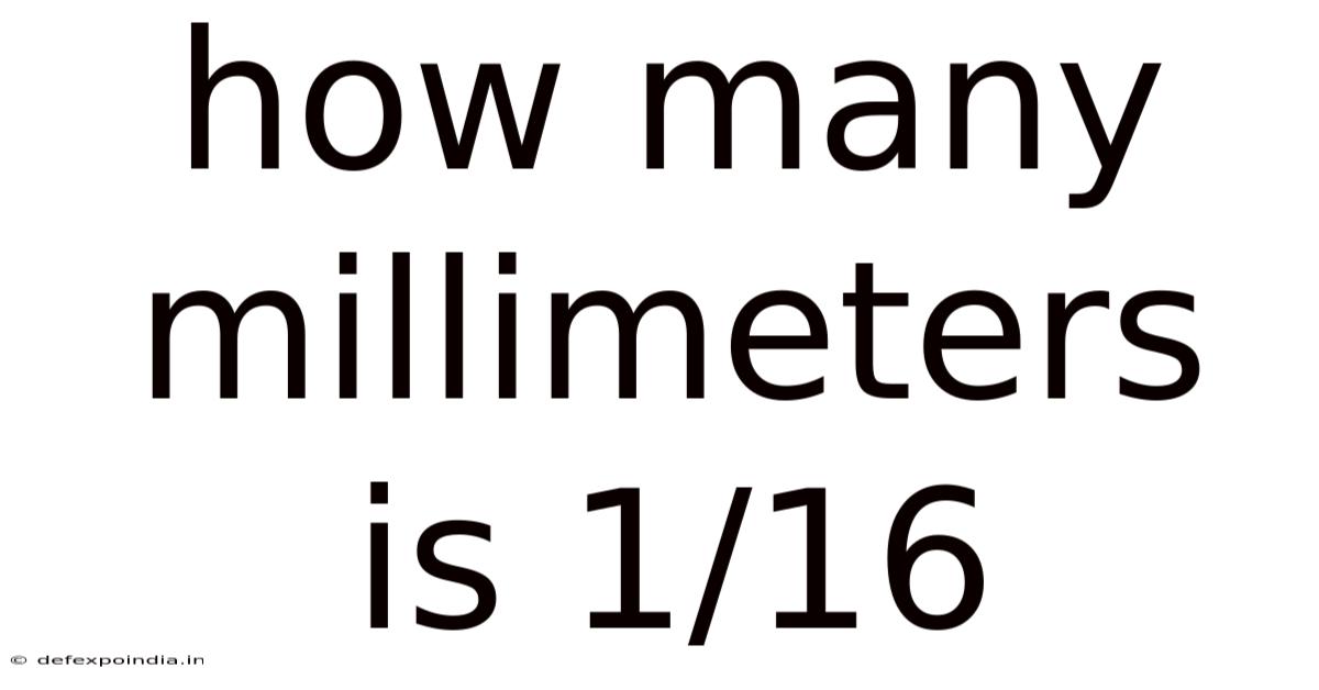 How Many Millimeters Is 1/16