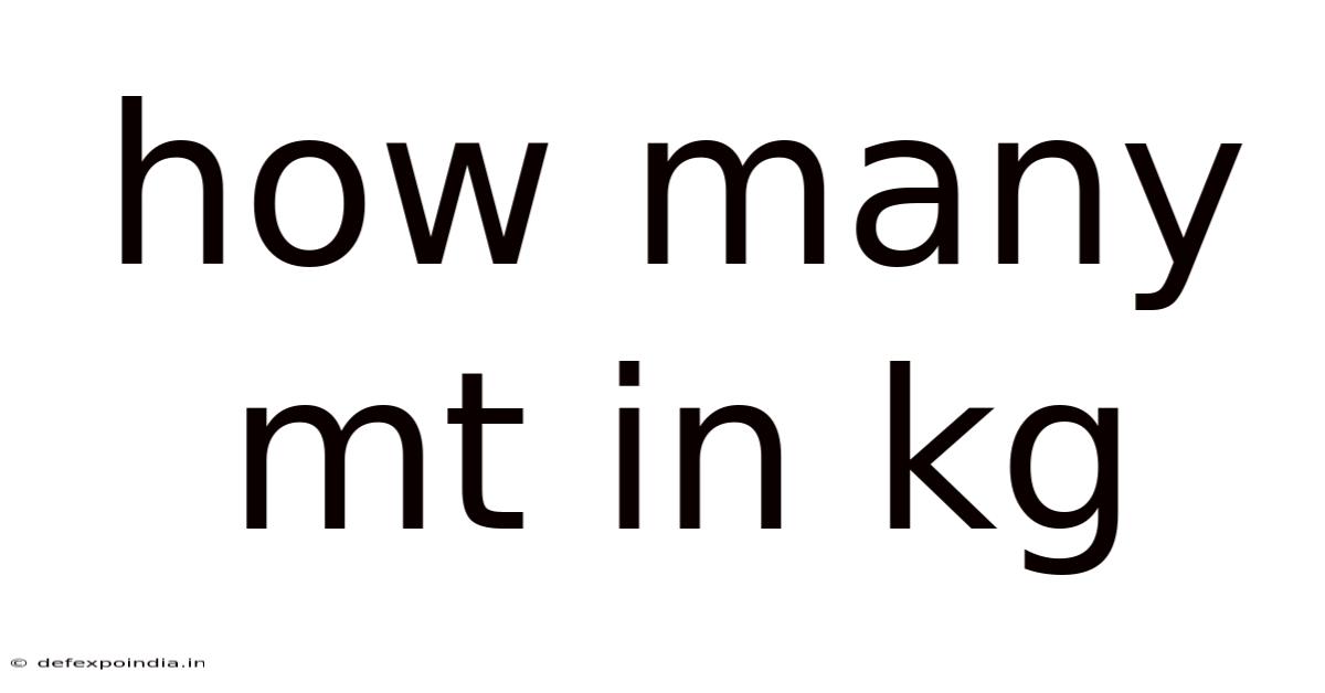 How Many Mt In Kg