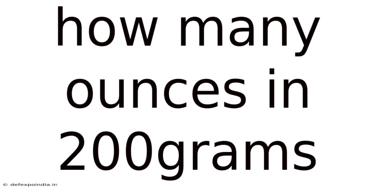 How Many Ounces In 200grams