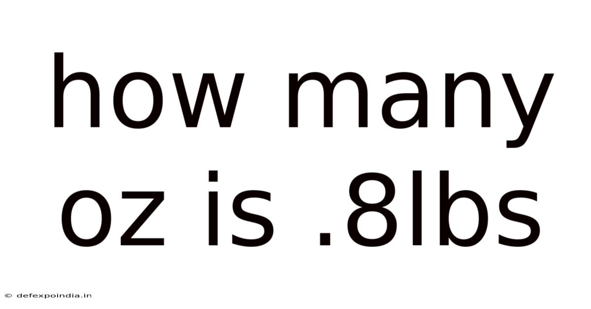 How Many Oz Is .8lbs