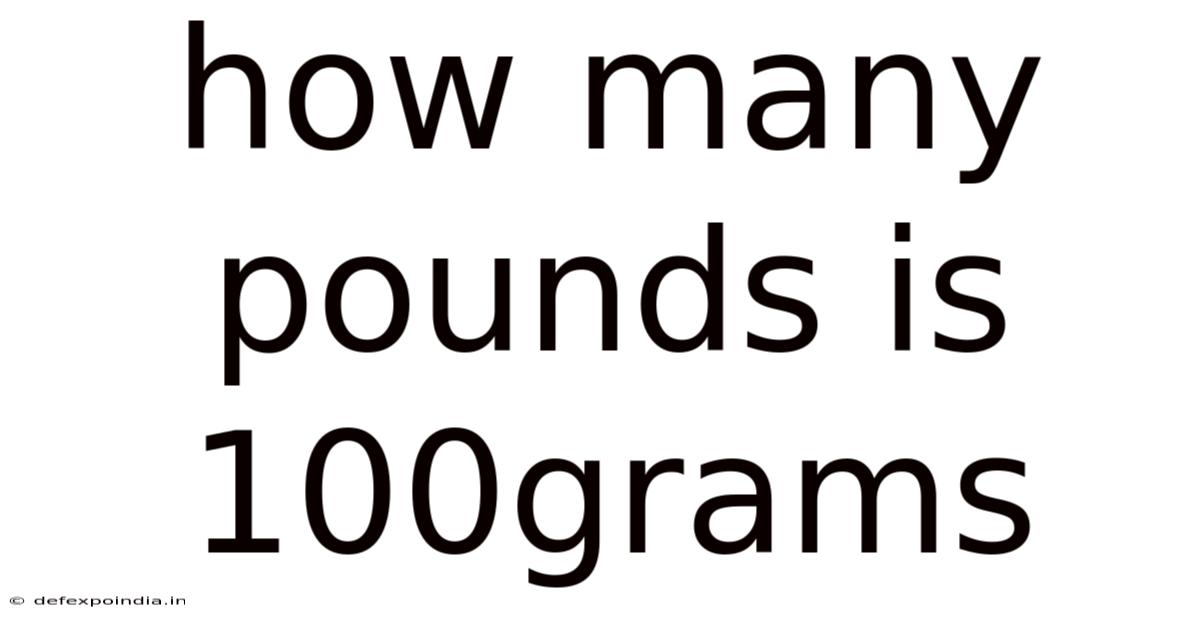 How Many Pounds Is 100grams
