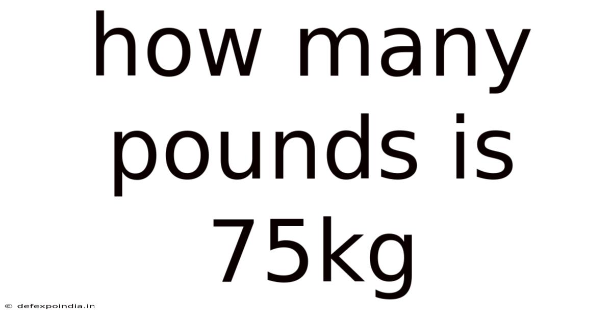 How Many Pounds Is 75kg
