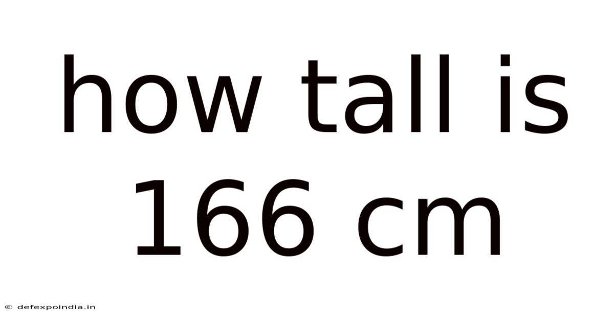 How Tall Is 166 Cm