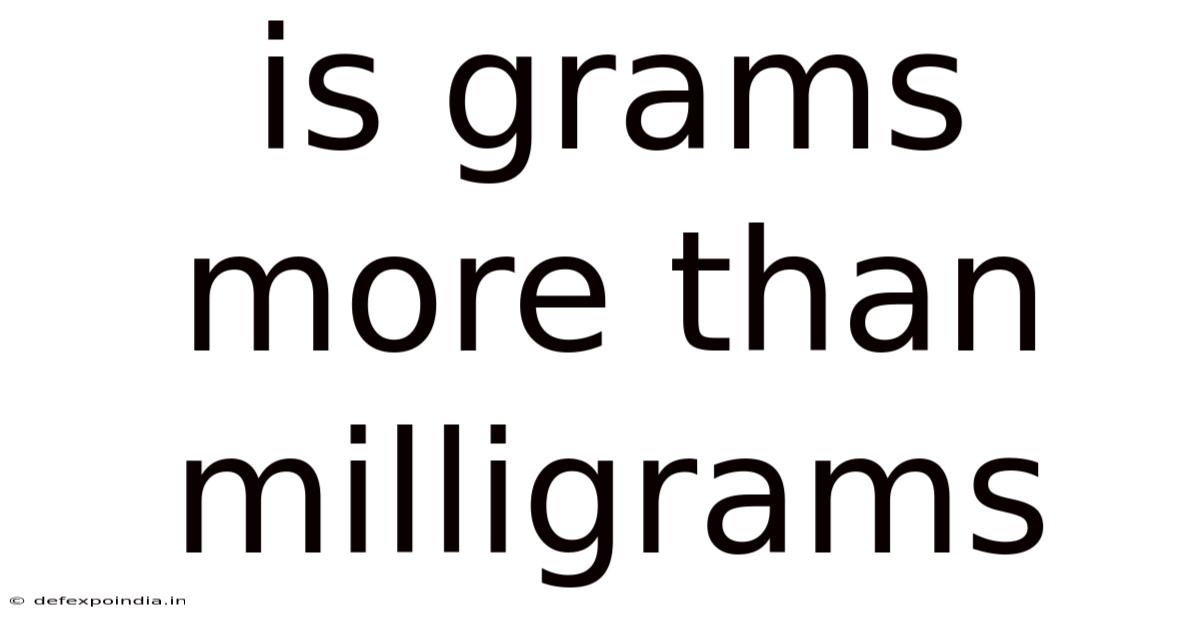 Is Grams More Than Milligrams