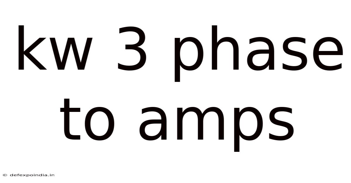 Kw 3 Phase To Amps