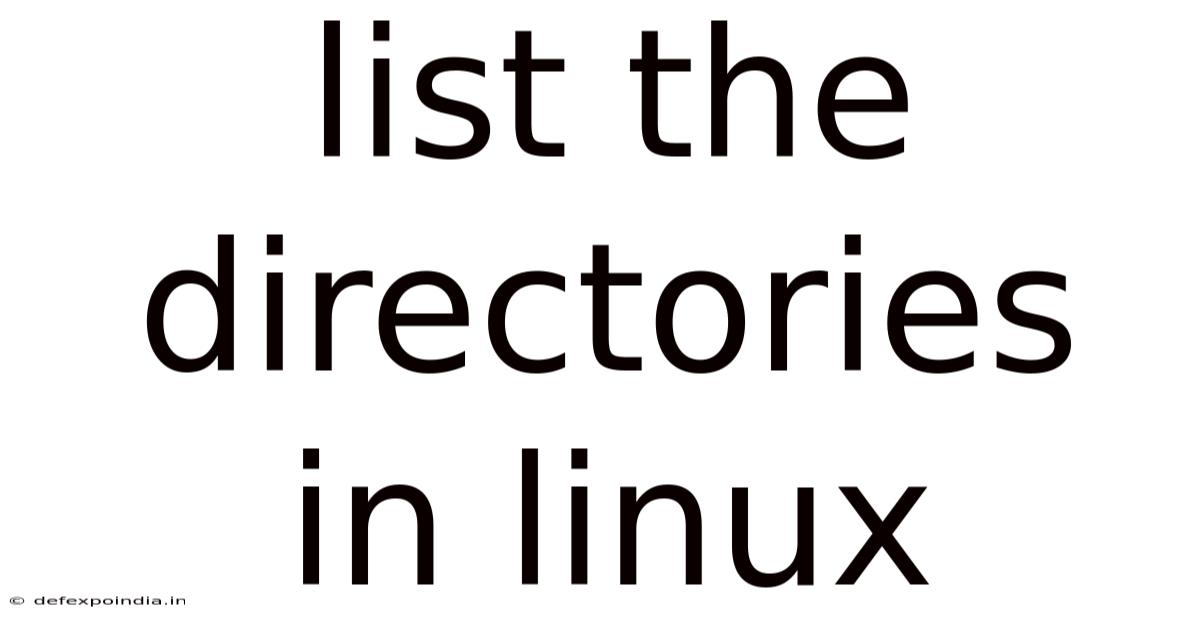 List The Directories In Linux