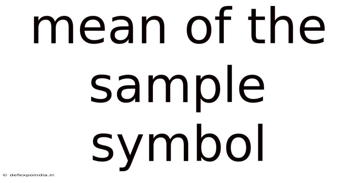 Mean Of The Sample Symbol