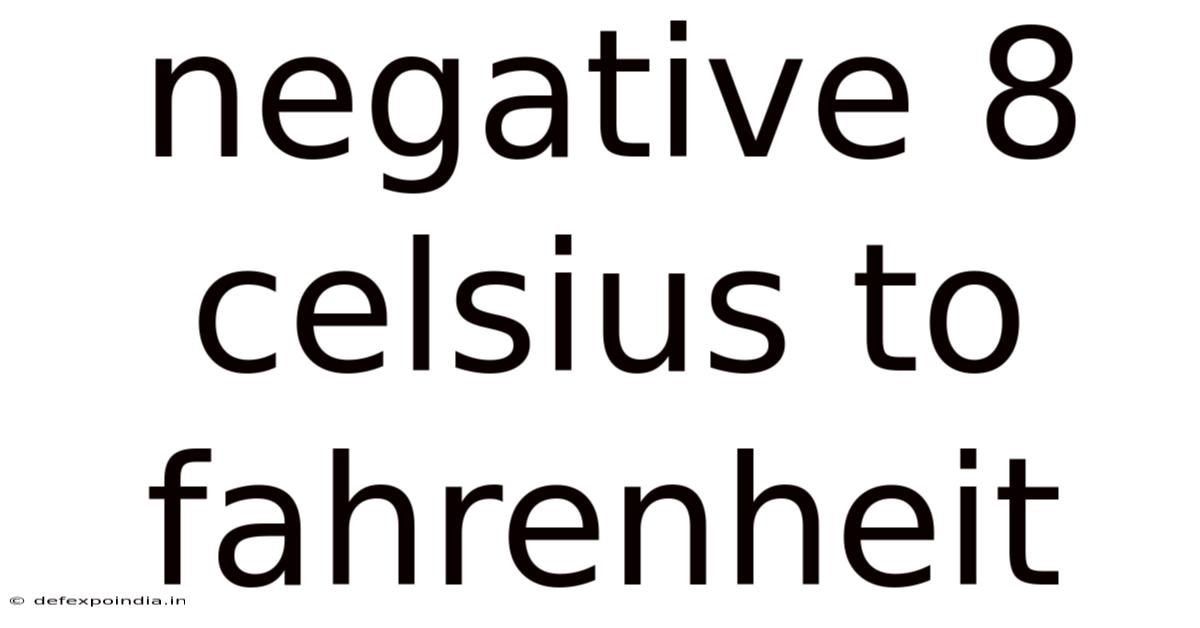 Negative 8 Celsius To Fahrenheit