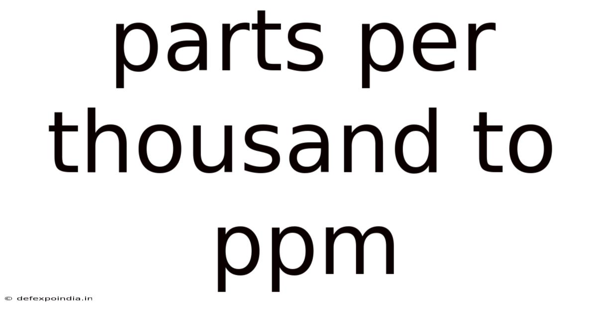 Parts Per Thousand To Ppm
