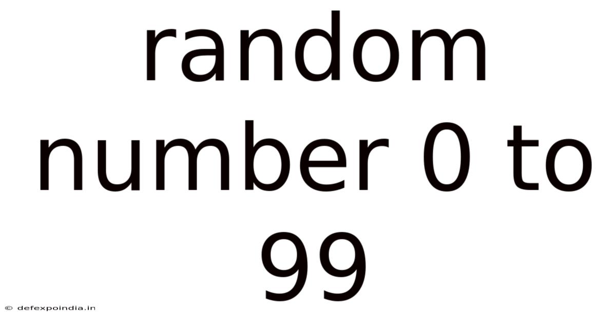 Random Number 0 To 99