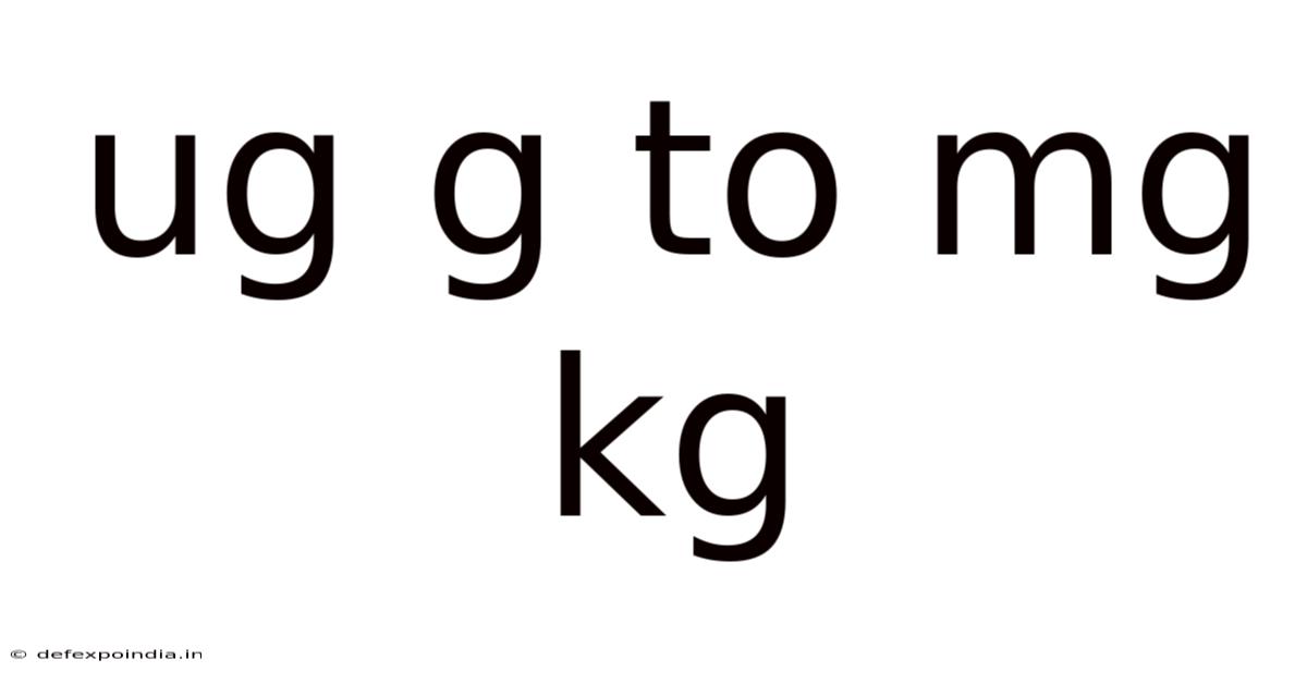 Ug G To Mg Kg