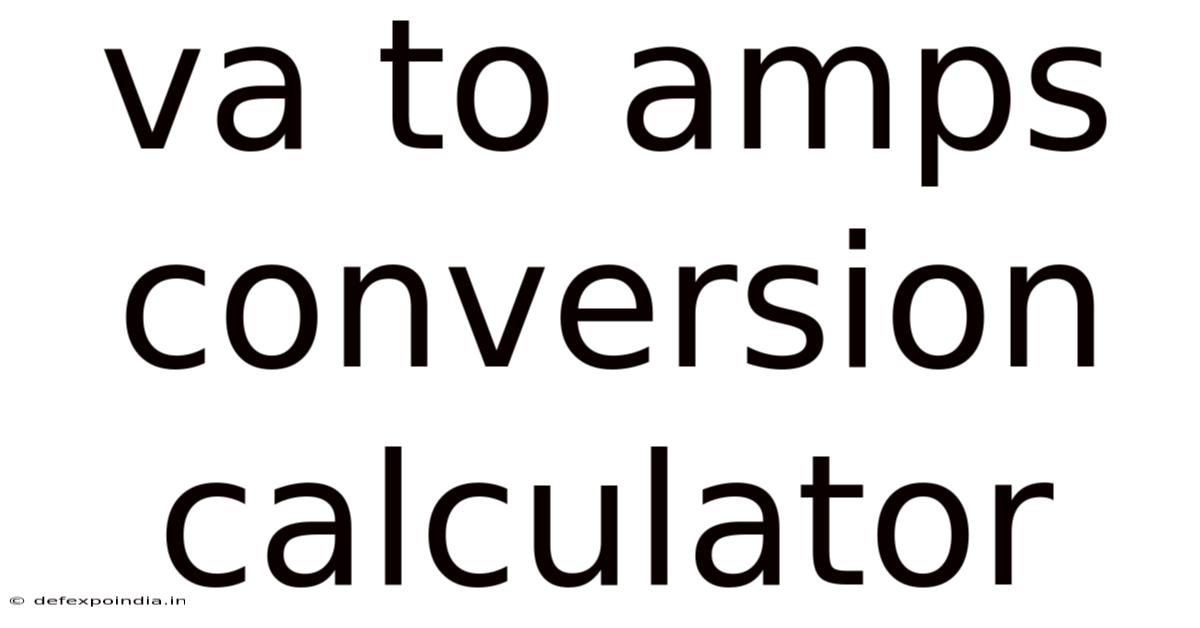Va To Amps Conversion Calculator