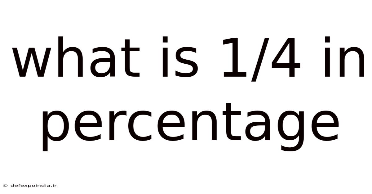 What Is 1/4 In Percentage