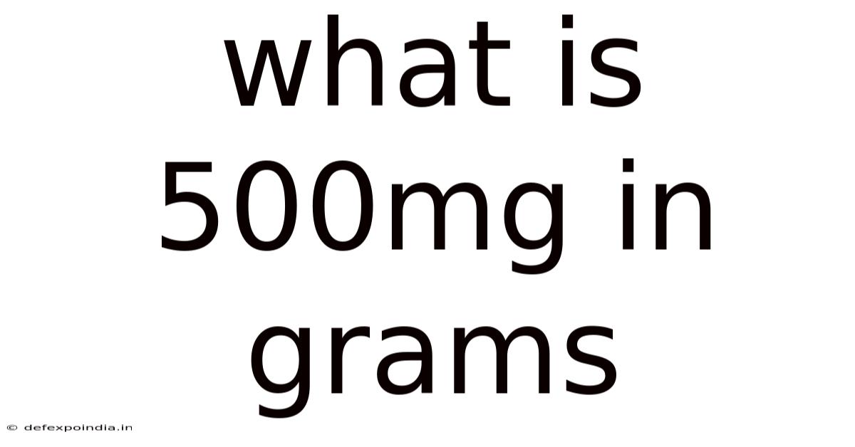 What Is 500mg In Grams