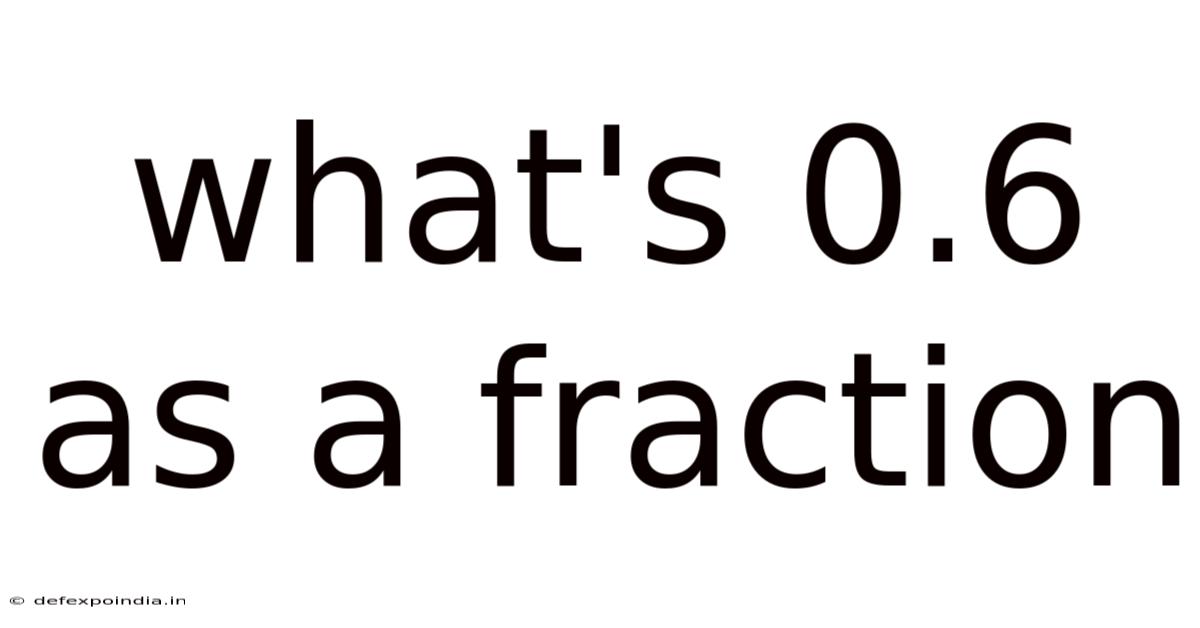 What's 0.6 As A Fraction
