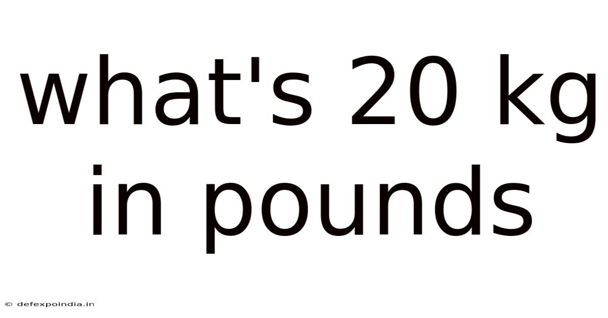 What's 20 Kg In Pounds