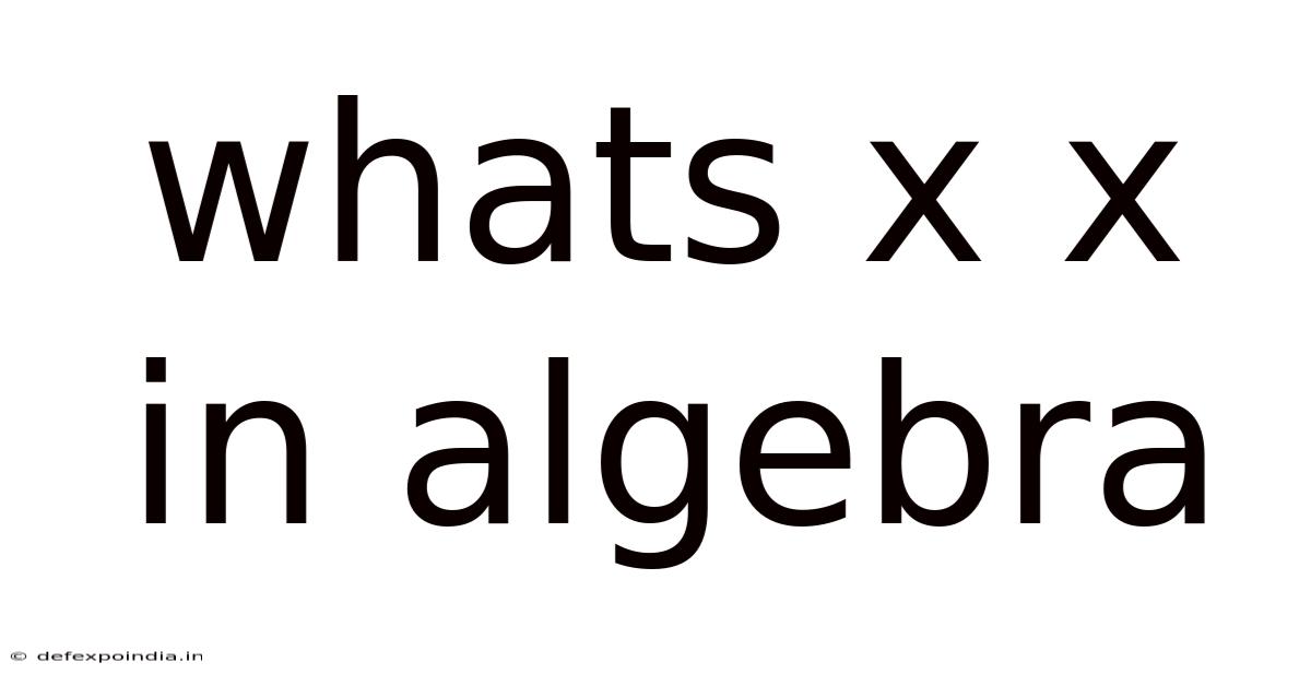 Whats X X In Algebra